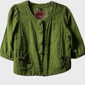 BB Dakota Spring Green 1/2 Sleeve Button Front Jacket